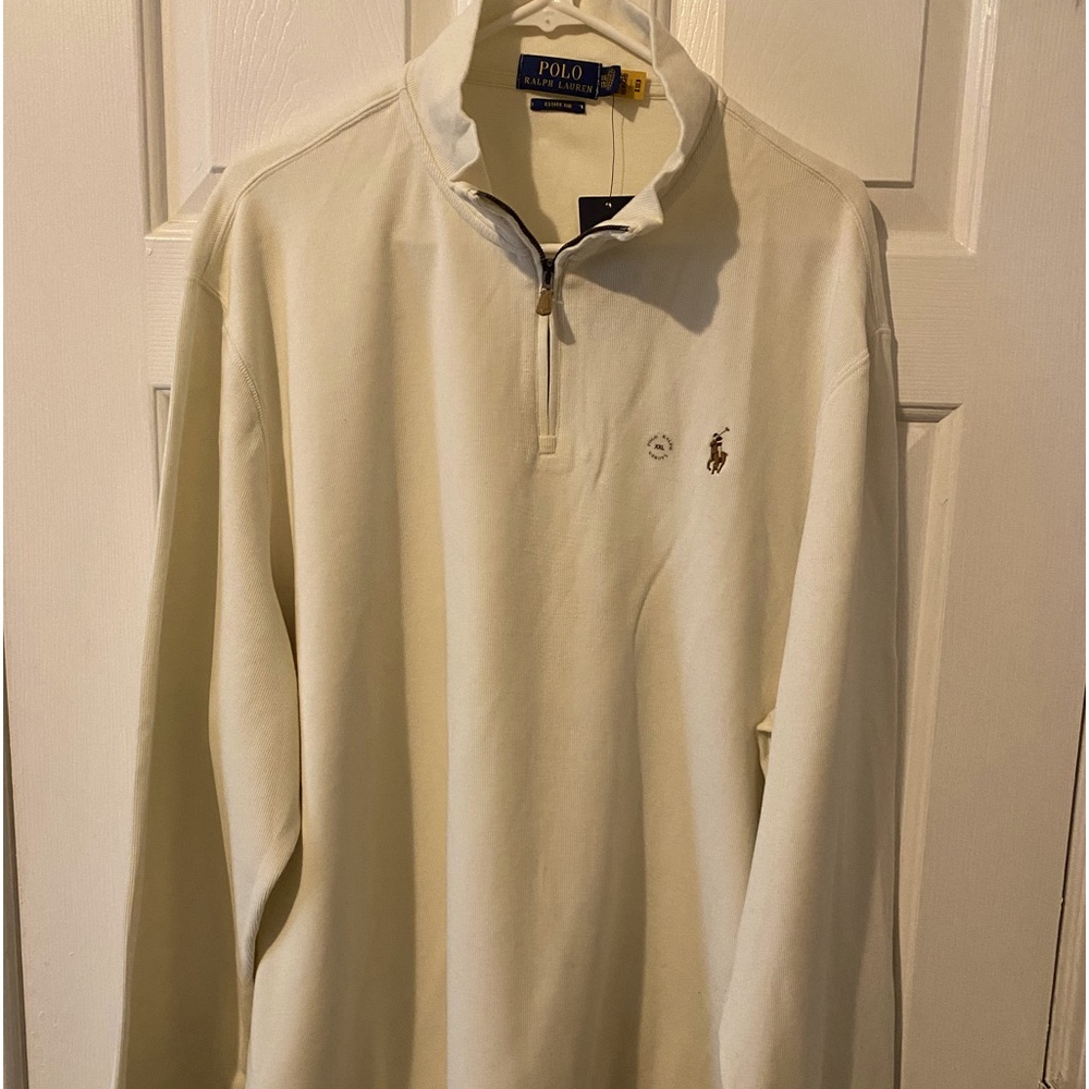 POLO XXL Cream Henley Style Pullover Sweater
